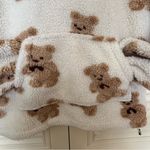 Aelfric Eden  Women’s Bear Print Puffer Jacket - Cream and Brown Photo 4