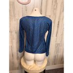 Jones New York  Signature Petite Blue Long Sleeve Top Women’s Size P/PS Photo 4