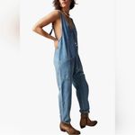 Free People High Roller Denim Jumpsuit Overalls Photo 11