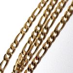 20" Gold Figaro Chain and Black Enamel Cross Pendant New Photo 4
