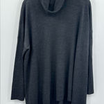 Eileen Fisher  Women's Gray Oversized Draped Turtleneck Wool Top Size XL Photo 0