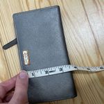 Kate Spade CLASSIC  Bifold Snap Wallet W/ Zipper‎ Gold Hardware 7" x 4" Blue Gray Photo 3