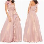 Mac Duggal  49252 Pink Iridescent One Shoulder Rosette Gown Size 2 NWT Photo 1