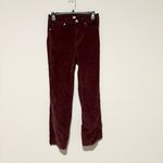 BDG Kick Corduroy Straight Leg Jeans raw hem jeans Burgundy size 26 Photo 1