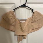 cute tie back crop top Tan Photo 2