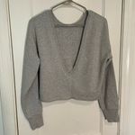 Aerie  Gray Crew Neck Sweater Photo 3