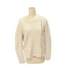 Veronica Beard  Cream Wool Cable Knit Asymmetrical Zip Sweater Womens Photo 3