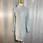 Ralph Lauren Lauren  Gray Speckled Turtleneck Sweater Dress Size Medium Cozy Knit Photo 3