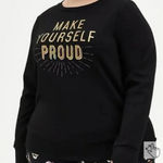 Torrid MAKE YOURSELF PROUD BLACK CUPRO ACTIVE SWEATSHIRT Size 3 EUC! Photo 0