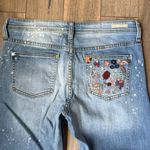 Pilcro and the Letterpress  Floral Embroidered Splatter Slim Boyfriend Jeans Photo 7