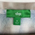 Boho Tie Dye Long Sleeve Sweatshirt size Medium with raw hem Blue Photo 3