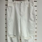 Madewell Baggy Straight White Jeans size 30 Distressed Raw Hem NWT Photo 1