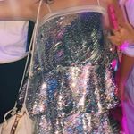 Tea & Cup Sequin Disco Layered Mini Dress Photo 4