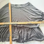 Free People We The Free Sierra Gray Tee Cotton Slouchy Long Sleeve Raw Hem Boho Top Sz S Photo 5