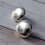 Vintage Clip On Earrings 5/8" Mirrored Photo 4
