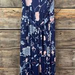 Motherhood Maternity Navy Floral Chiffon Maxi Dress w/ Surplice Pin-tuck Waist Photo 12