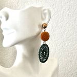 Green and orange dream catcher earrings Photo 2