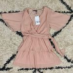 ZARA Pink Pleated Mini Dress Photo 7