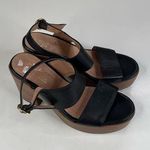 Seychelles  Block Heel Black Leather Sandals Size 6.5 Photo 0
