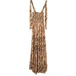Especia Nairobi Animal‎ Print Smocked Maxi Dress Size Maternity S Tiered Brown Photo 2
