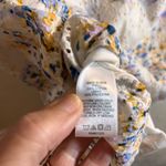 CeCe Cream Ruffled 3/4 Sleeve Blouse eyelet lined colorful floral summer casual Photo 9