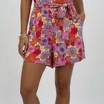 Lounge Floral Print Spaghetti Strap Romper Jumpsuit Women's Size L Purple Size L Photo 0