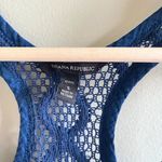 Banana Republic ‎ Navy Blue Circle Lace Tank Top Swim Coverup Petite S Racerback Photo 1