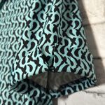 Aryeh  Teal and Black Abstract Dress size Large with optional sash‎ for cinching Photo 2