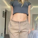 Good American high waisted tan brown sweatpants / joggers by Photo 3
