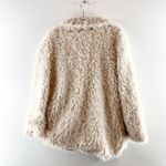 BB Dakota Warming Signs Collared Faux Fur Coat Tan Cream Small Photo 5