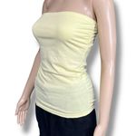 Paris Blues Womens Strapless Bandeau Tank Top with Shelf Bra Yellow Small Photo 4