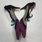 Boden Alice Suede Leather Blue Purple Kitten Heels S Photo 2