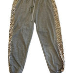 Splendid  Loungewear Sweatpant  Joggers Gray w/ Leopard Animal Print Side Stripe‎ Photo 0