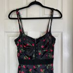 For Love and Lemons x Victoria Secret Love Song Bodycon Slip Dress Size XS Roses Black Photo 2