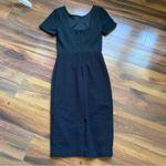 Boden Midi Short Sleeve Semi Open back Zipper Ribbed Dress Black Size 6P Photo 1