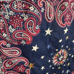 Free People Western Bohemian Embroidered Bandana Stars Chambray Shirt Large Photo 5