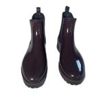 Vince  Risa Gum Chelsea Boot Rainboot Glossy Burgundy Slip on Women's Sz 10 Photo 7