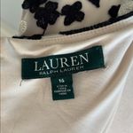 Ralph Lauren Bria Embroidered Mesh Cap Sleeve Cocktail Dress Size 14 LBD Formal Photo 6