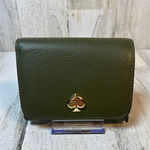 Kate Spade NWT Kayla Pebbled Leather Small Wallet Olive Green Photo 0