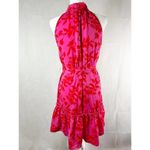 Sam Edelman  High Neck Floral Print  Dress Red Pink Size Small Photo 3