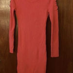 Bebe  Coral Ribbed Sweater Dress Photo 0