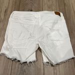 American Eagle White Ripped Jean Shorts Photo 2