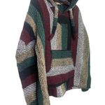 Southwestern Poncho Hoodie Kangaroo Pockets Large Multicolored #1039 Photo 9