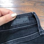 Abercrombie & Fitch A&F • Simone High Rise Short black stretch denim cutoffs rolled hem cuffed Photo 9