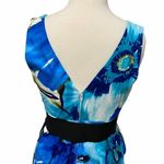 Corey P. Sleeveless Floral Tropical Print Mini Dress Belt Mini‎ Dress Blue 10 Blue Photo 11
