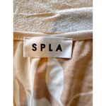 SPLA Women’s Medium Rust White Leaf Print Wrap Midi Dress Short Sleeve Stretch Photo 5