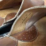 Born Leather Slip On Mule Clog Square Toe Brown Heel Casual Comfort Y2K Size 8 Tan Photo 7