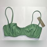 J.Crew Balconette Underwire Bikini Top Olive Green Sage Swim Ruched Sze 32C NWT Photo 2