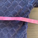 T by Talbots Terry Cloth Navy Diamond Textured V Neck Hooded Pullover Top SP Blue Size undefined Photo 7