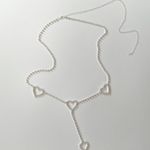 Rhinestones Heart Waist Chain Silver Photo 3
